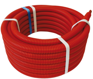 Tube PER pré-gainé rouge Ø16 L.25m